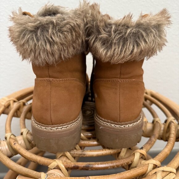 Boutique by Corkys Challenge Cognac Boot Faux Fur Size 7 - Picture 2 of 3